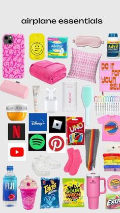 various items are grouped together in the shape of a circle on a white background with text that reads,'girlie essentials '