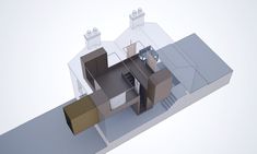 an architectural model of a house with two floors