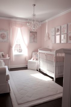 99 Beautiful and Cute Girls Baby Nursery Ideas - In The Playroom Girl Baby Bedroom Ideas, Baby Girl Nursery Pink Walls, Baby Girl Nursery’s, Babygirl Room Ideas Girl, Baby Room Ideas For Girls Themes, All White Nursery Girl, Dreamy Nursery Girl, Cute Pink Nursery, Nursey Girls Room