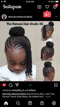 Braided Updo For Black Kids, Little Black Girls Braided Hairstyles For Kids Natural, Cornrows Kids Girl Hairstyles, Mohawk Braids For Black Girls For Kids, Kids Braids Natural Hair, Easy Braid Styles For Black Girls Kids, Cornrows For Kids Black Children Hair, Natural Cornrow Hairstyles For Kids, Twist Styles For Kids