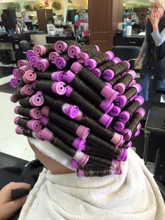 piggyback perm on lavender rods Piggyback Perm, New Perm, Spiral Perm, Perm Rod Set, Getting A Perm, Perm Rods, Let Your Hair Down, Permed Hairstyles, Hair Rollers