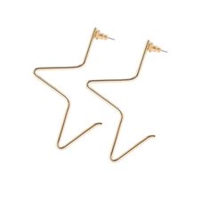 .100" thick brass earring has a 1/2 star shape design3 inches in length and 1.5 inches wideFinishes available:14K Yellow Gold Rhodium (silver) Hypoallergenic Jewelry, Vermeil Jewelry, Demi Fine Jewelry, Solid Gold Jewelry, Gold Accessories, Brass Earrings, Gift Accessories, Star Earrings, Star Shape