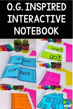 an interactive notebook with the words o g inspired