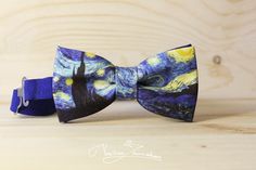 Van Gogh Starry Night Bow tie - Mens Girl Bowtie Groomsmen Bow Tie, Groom Bow Tie, Wedding Bow Tie, Bowtie Groomsmen, Bow Tie Groom, Groom Bow Tie, Groom Bowtie, Wedding Bow Tie, Groomsmen Bowtie, Bow Tie Wedding, Starry Night Van Gogh, Mens Bow Ties