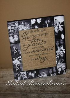 a photo frame with some pictures on it and the words, life is like people who place