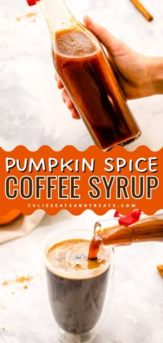 Learn how to make this Pumpkin Spice Coffee Syrup for an easy pumpkin treat! This homemade syrup is the perfect addition to all your homemade Fall drinks. Save this pin for later! Pumpkin Spice Coffee Syrup, Homemade Pumpkin Spice Syrup, Pumpkin Pie Syrup, Syrup For Coffee, Homemade Coffee Syrup, Pumpkin Spice Drinks, Homemade Pumpkin Spice Latte