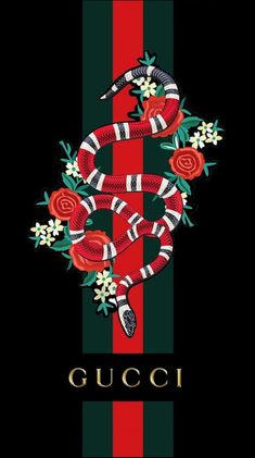 a gucci snake with roses on it