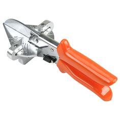 a pair of orange handled pliers on a white background