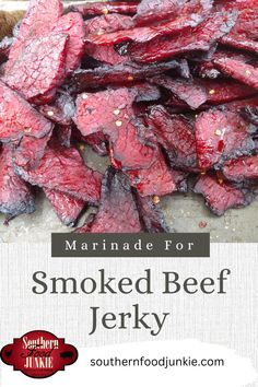 marinade for smoked beef jelk recipe with text overlay that reads marinade for smoked beef jelk