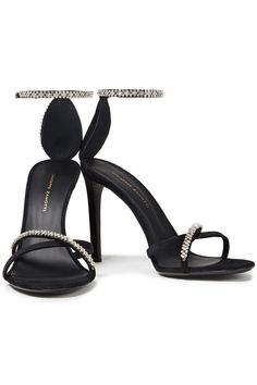 Black Miria crystal-embellished suede sandals | Sale up to 70% off | THE OUTNET | GIUSEPPE ZANOTTI | THE OUTNET Sparkly Heels Prom, Gold Heels Prom, Zanotti Heels, Sparkle Sandals, Giuseppe Zanotti Heels, Fashion Shoes Heels, Black High Heel Boots, Prom Heels, Zanotti Shoes