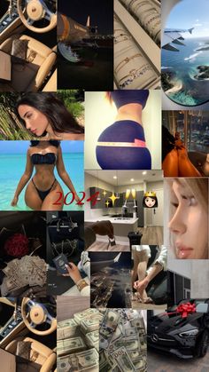 a collage of photos with various items in the shape of women's butts