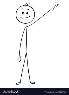 a cartoon stick figure pointing at something