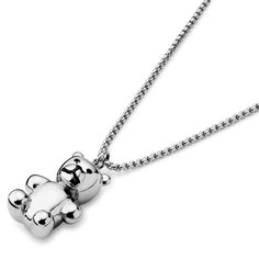 * Surgical-grade stainless steel   * Glinting zirconia stones   * Adjustable-length chain Teddy Bear Necklace, Box Chain Necklace, Bear Necklace, Metal Trim, Box Chain, Men Necklace, Denmark, Silver Tone, Chain Necklace