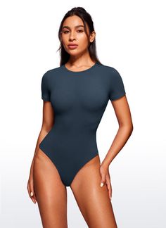 Cotton Bodysuits: ultra-soft & comfortable. The cotton fabric is ultra-soft, breathable, skin-friendly and premium durable, perfect for casual, home, lounging. Feature & Fitting: 
 Designed for daily lounge 
 Single-layered. Crew neck 
 Basic T-Shirts Top design  
 Thong-cut, Snap closure 
 Fabric: 
 Extremely Soft, Luxurious Comfort  
 Ultra Stretchy, Breathable and Skin-friendly 
 90% Cotton, 10% Elastane Casual Solid Color Snug Fit Bodysuit, Solid Casual Bodysuit With Snug Fit, Basic Bodysuit For Loungewear, Basic Loungewear Bodysuit, Cotton Bodysuit For Loungewear, Fitted Cotton Bodysuit For Loungewear, Stretch Short Sleeve Bodysuit For Loungewear, Seamless Stretch Bodysuit For Loungewear, Stretch Seamless Bodysuit For Loungewear