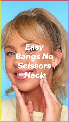 Upgrade your hairstyle with our Bangs without Cutting Hack tutorial! 💇‍♀️✨ Discover an easy way to achieve face-framing curtain bangs without the commitment of cutting. Watch as we show you how to create this trendy fringe hairstyle, perfect for spring. Let's elevate your look with this simple and stylish hack! Hairstyles Long Fringe, How To Make It Look Like You Have Bangs, Fringe Or No Fringe, How To Style Outgrown Bangs, Curtain Bangs Without Styling, How To Cut French Bangs, Fake Bangs Tutorial, Cowlick Bangs, Hairstyles Without Bangs