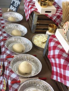 some food is sitting on the table ready to be served at a party or gathering