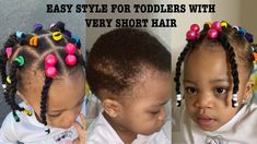 How To Braid Very Short Hair, Hair Styles For Babies With Short Hair, Kids Short Hair Styles Easy, Very Short 4c Hair, Hairstyles For Toddlers With Short Hair