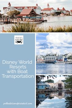 the disney world resort with boat transportation is featured in this postcard for disneylandworld