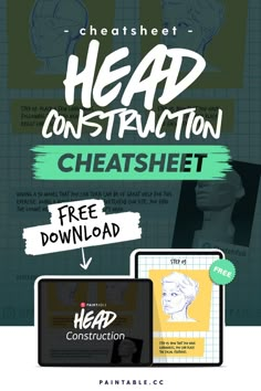 a poster with the words head construction and an image of a man's head