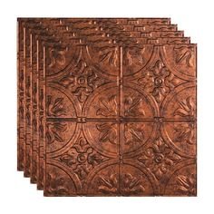 set of six handmade copper tin ceiling tiles