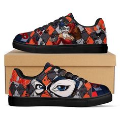 Harley Quinn Birds Of Prey Low Top Leather Skate Shoes  Tennis Shoes  Fashion Sneakers Lightweight construction with breathable mesh fabric provides a comfortable and flawless fit. Harley Quinn Birds Of Prey, Fashion Tennis Shoes, Shoes Tennis, Unique Halloween Costumes, Expressive Fashion, Birds Of Prey, Sneakers Men Fashion, Classic Silhouette, Dinosaur Print