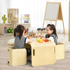 With smooth lines and a streamlined appearance, our kids table and chair set will make your heart beat. This multifunctional children's table and chair set can be used as a table, chair, stool or shelf, and is a very practical furniture. In order to control the quality, we specially selected strong and sturdy birch wood as the raw material. Environmentally friendly and non-toxic set can provide a safe and comfortable learning environment for your little one. The ergonomic design can effectively Kids Wooden Table, Kids Table And Chair, Practical Furniture, Wooden Table And Chairs, Toddler Table, Chair Stool, Childrens Table, Table And Chair Set, Kids Table