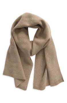 An ample amount of cashmere enriches the wool-blend yarns of this scarf knit with simple ribbed stitches that give it the versatility to transcend casual and more styled up looks. 70% wool, 30% cashmere Dry clean Imported Scarf Knit, Cashmere Scarf, Knit Scarf, Wool Blend, Cashmere, Dry Clean, Nordstrom, Yarn, Wool