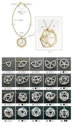 the instructions for how to make an origami necklace