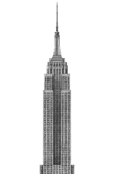 a black and white photo of the empire building