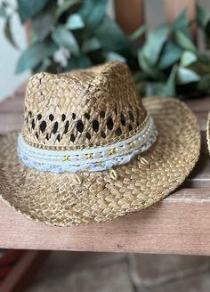 This item best fits ages up to 9. Super cute for the beach, events and even going horseback riding! Straw Cowboy Hat Decorating Ideas, One Size Fits Most Fedora Straw Hat For Ranch, Fedora Straw Hat For Western-themed Events, One Size Fedora Straw Hat For Western-themed Events, Fedora Straw Hat For Ranch, Straw Hat With Short Brim For Country Events, Straw Hat For Country Events With Short Brim, Handmade Straw Hat For Rodeo And Kentucky Derby, White Western Hat For The Beach