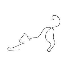 a black and white line drawing of a cat