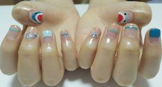 Hair Idea, Cute Nail Art, Baby Shark, Mani Pedi, Makeup Nails, Nail Design, Cute Nails, Nail Inspo, Gel Nails