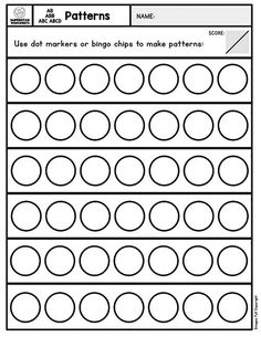 a worksheet with circles on it to help students learn how to make their own patterns