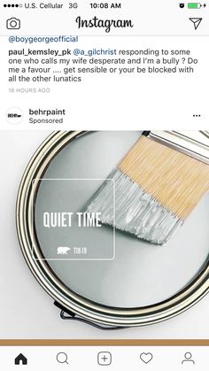 the instagram page on instagram com shows an image of a paintbrush being painted