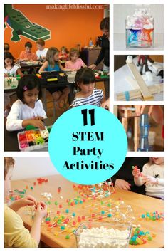 STEM Birthday Party Ideas! Stem Birthday Party Activities, Engineer Party Ideas, Engineer Birthday Party Ideas, Engineering Birthday Party Ideas, Steam Party Ideas, Stem Cake Ideas, Birthday Stem Activities, Engineering Party Ideas, Stem Themed Birthday Party