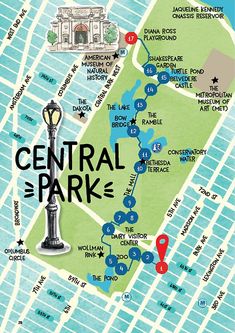 the central park map is shown in black and white