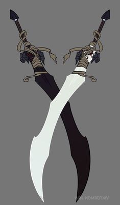 an image of two anime characters with swords in their hands, one holding the other's leg