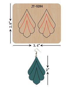 a pair of earrings is shown with measurements