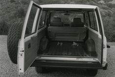 the back end of a van with its doors open