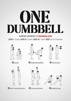 a poster with instructions to do one dumbbell