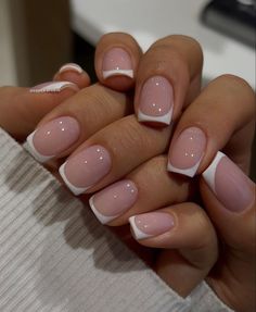 French Tip Acrylic Nails, White French, Classy Nails