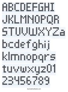 a cross stitch alphabet with numbers and letters