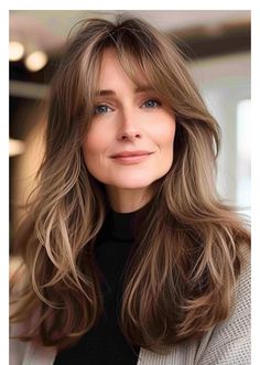 Best Long Hairstyles For Women Over 50, 50s Haircuts Women, Long Hair 50 Year Old Women, Long Hair Over 50 Older Women, 50 Year Old Hairstyles, Cool Haircuts For Women, Ash Balayage, Long Hairstyles For Women, Medium Length Wavy Hair