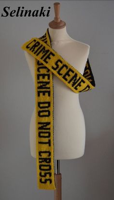 Hand Knitted Crime Scene Do Not Cross Caution Tape The scarf is hand knitted by me with acrylic vegan yarns Approximately 214 cm long * 9.5 cm wide (84 inches long * 4 inches wide) It is machine washable at 30C (86F) Ready to ship Thanks for looking and please contact me for any questions. (Colors may appear differently in real life due to camera and monitor settings) Caution Tape, Mode Hippie, Pola Sulam, Crochet Inspo, Crochet Stuff, Character Outfits, Cool Clothes, Crochet Clothes, Clothing Ideas