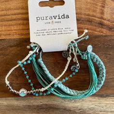 Exclusive Monthly Club Bracelets From Pura Vida Nwt, Fabric Pouch Included. Vida Blue, Pura Vida Jewelry, Surf Jewelry, Preppy Jewelry, Boat Life, Fabric Pouch, Pura Vida Bracelets, Get Ready For Summer, Jewelry Accessories Ideas