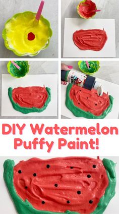 watermelon puffy paint for kids to make