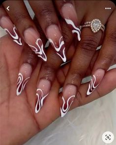 Nails Nail Inspiration Non Acrylic, Raised Acrylic Nail Art, Fancy French Tip Nails Art Designs, Simply Cute Nails, Pink Designed Nails, Diy Patriotic Nails, Pink Nails With White Design, Ghana Nails, 2024 Acrylic Nails