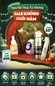 an advertisement for a christmas sale with various items