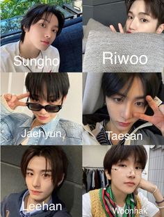 the members of btop's upcoming album are shown in four different pictures, each with their own name