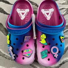 Brand New With Tags. New Limited Edition Palace Skateboard Crocs Collab. Super Cute Colors And All Jibbitz Are Removable/Interchangeable. Unisex Mens Size 9 Womens Size 11 Sold Out Zebra Shoes, Slipper Shoes Women, Platform Crocs, Crocs Baya, White Crocs, Black Crocs, Pink Crocs, Palace Skateboards, Crocs Men